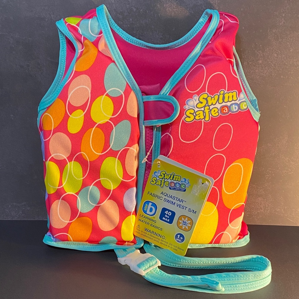 Kids Swim Vest - Vibrant Pink and Yellow